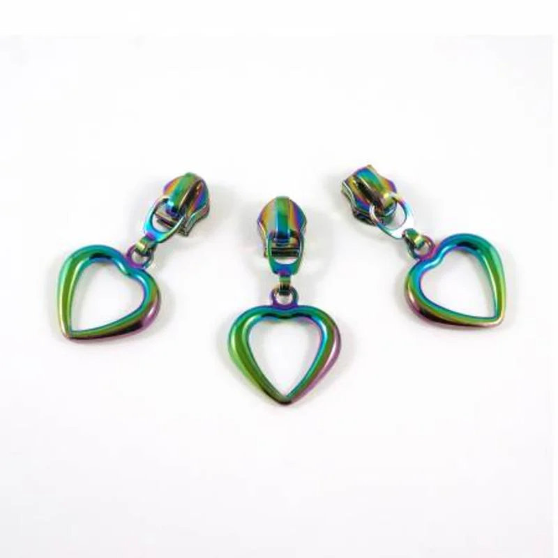 Emmaline Bags: Hollow Heart Zipper Pull-Rainbow