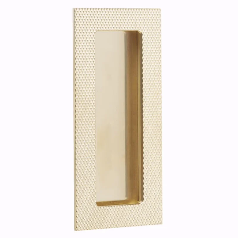 Emtek - Door Accessories - Modern Rectangular Knurled Flush Pull w/ Plain Pocket