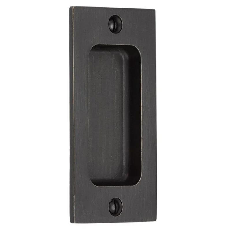 Emtek - Door Accessories - Sandcast Bronze - Rustic Modern Rectangular Flush Pull
