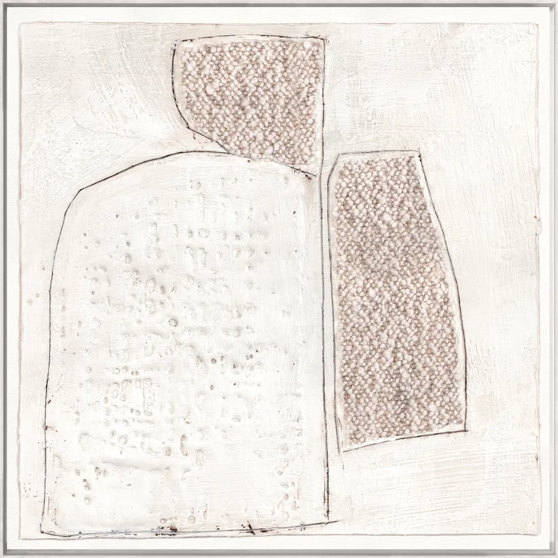 Encaustic Neutrals V, Framed Canvas, 39"  39"