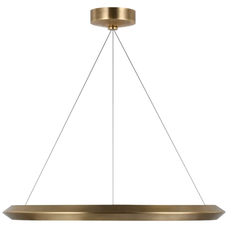 Encircle 28" Ring Chandelier, Natural Brass