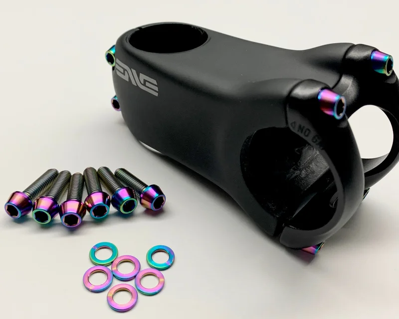 Enve M6, M7 and Alloy Stem Bolt Kit - Titanium Rainbow Oil Slick