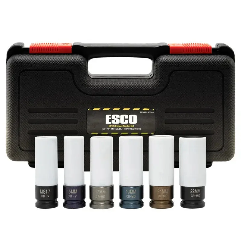 Esco 1/2" Drive Non-Marring Lug Nut Socket Set for Mercedes (6pcs)