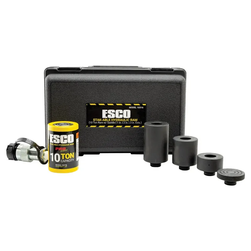 Esco 10 Ton "Stak-Able" Hydraulic Ram Kit (1" Strk w/ 3 Ext) - 10316
