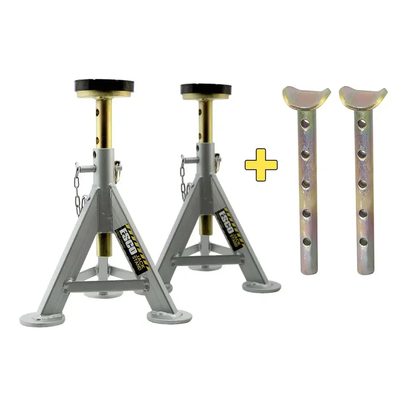Esco 3 Ton Jack Stand w/ Axle and Rubber Cushion Post (Pair) - 10498K