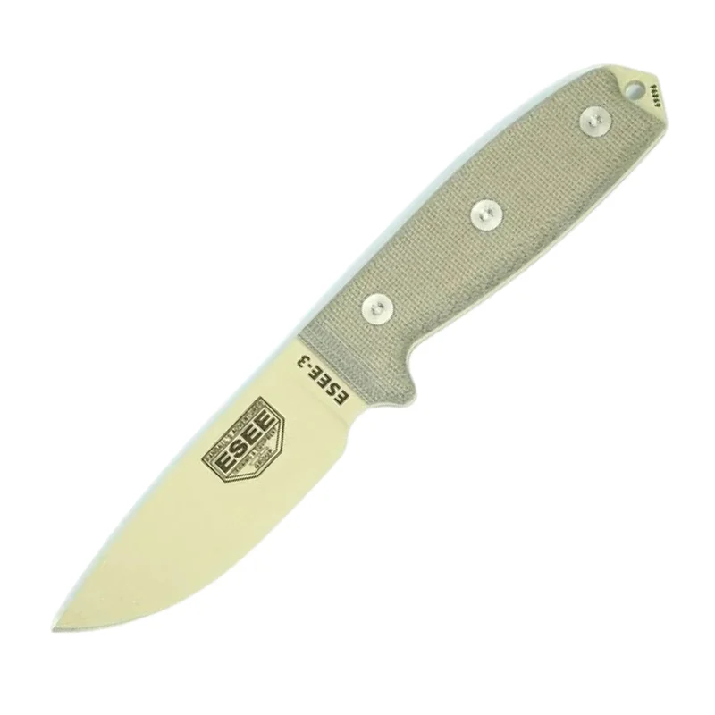 ESEE 3P-KO-DT - Model 3 Desert Tan Blade - No Sheath