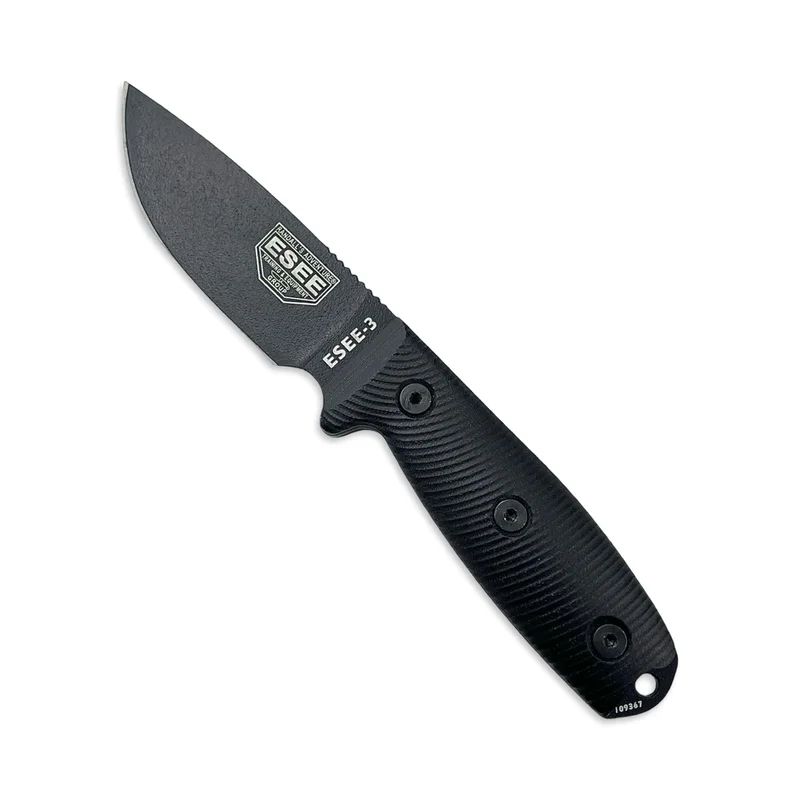 ESEE 3PMB-001 - Black Blade Black G10 3D Handle w/ Black Sheath