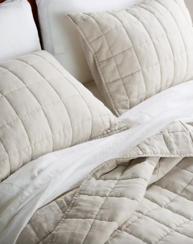 European Linen Box Quilt Collection, Sand