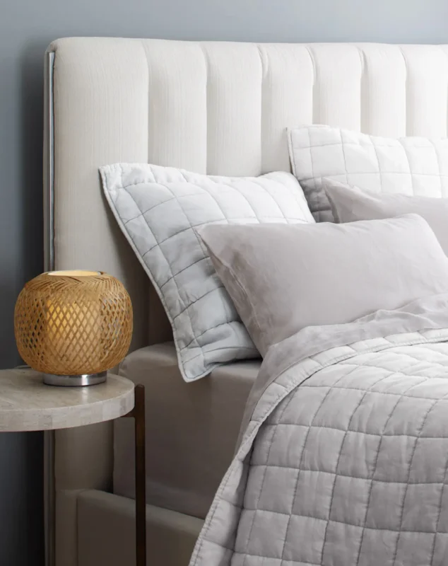 European Linen Box Quilt Collection, White