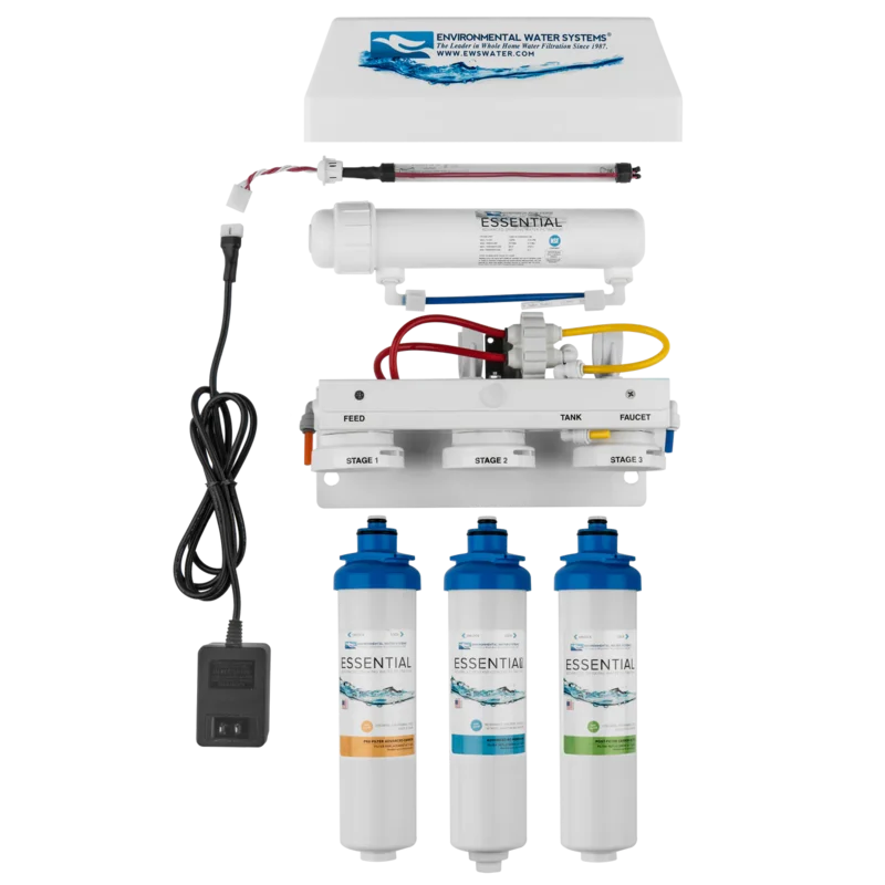 EWS - Reverse Osmosis Systems - Essential Ultraviolet (UV) RO3 3-Stage Filtration System (w/ Dispenser)