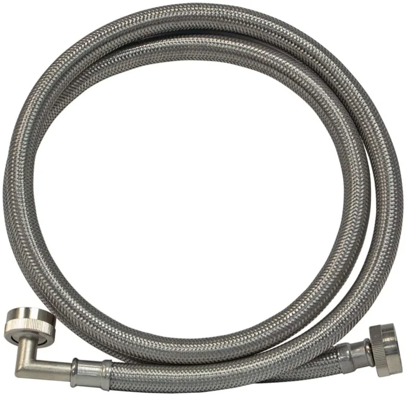 EZ FLO - 48375 SingleWashing Machine Hose with 90 degrees Elbow - 48375 Silver