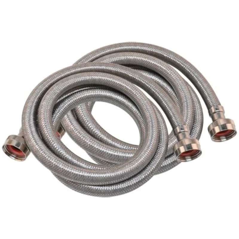 EZ FLO - Braided Washer Fill Hose Kit in Stainless - 48371 Stainless
