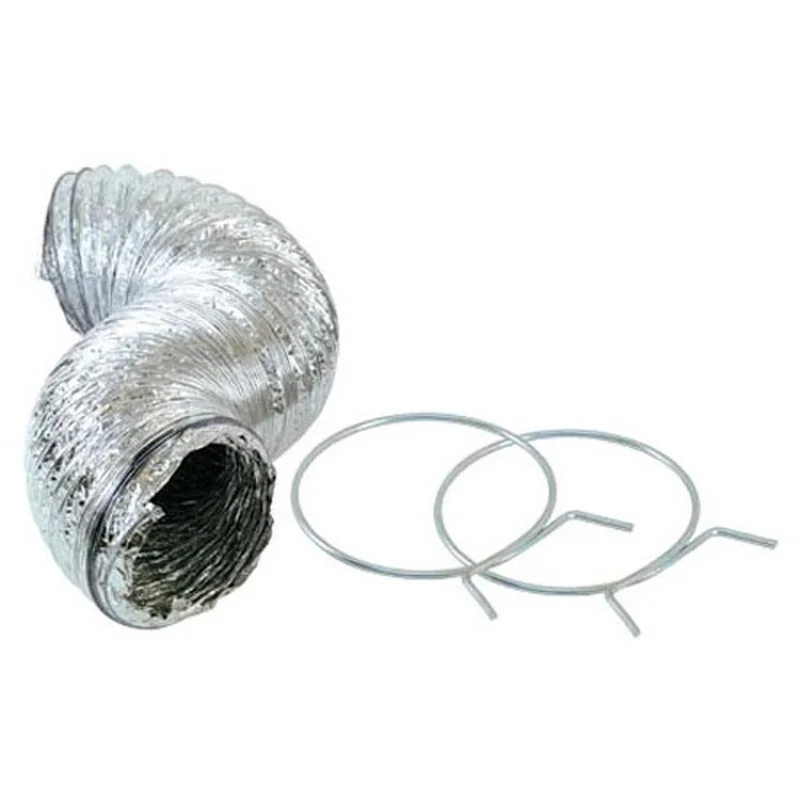 EZ FLO - Dryer Hose Clamp and Flexible Aluminum Laminated Duct Kit in Silver - 60616 Silver