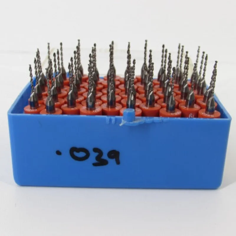 Factory Resharpened Carbide Drill Bits  #61 (.039" / 1.00mm)  50 Pieces