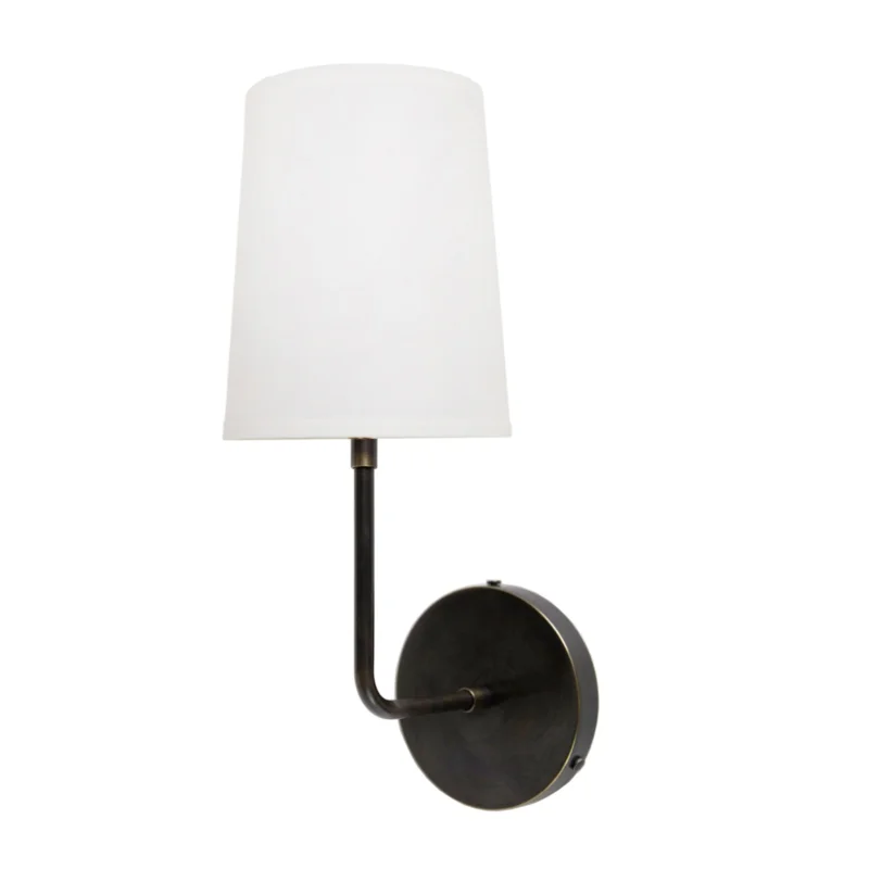 Fairmount Wall Sconce with Linen Shade, Bronze
