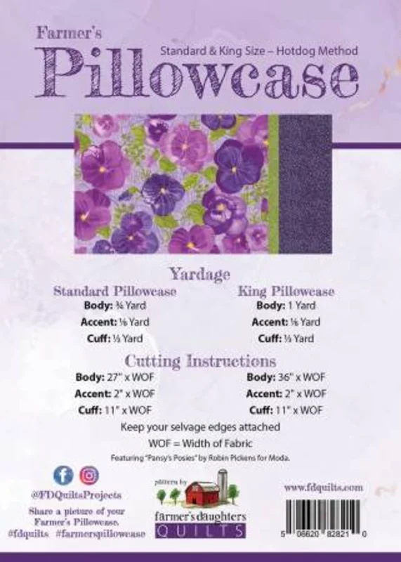 Farmer's Daughter Quilts: Farmer's Pillowcase Pattern