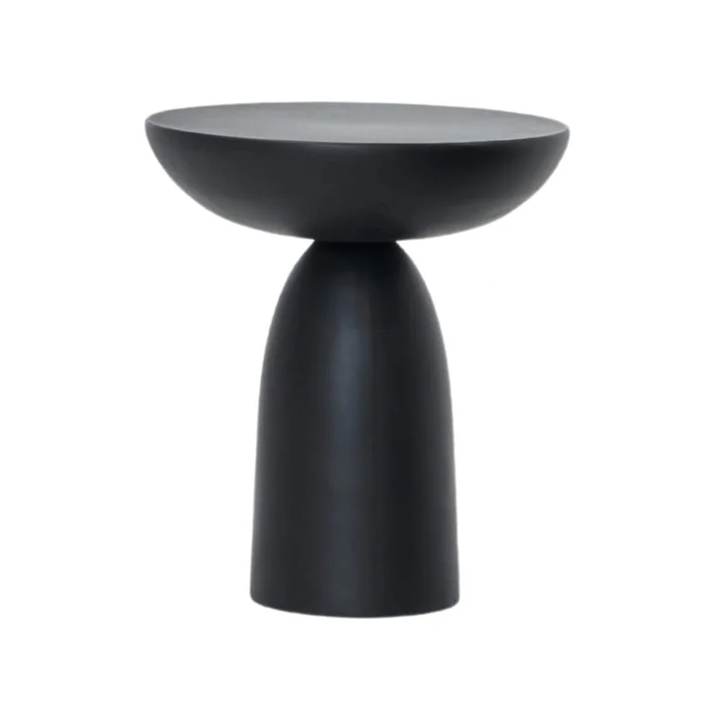Fasika Side Table, Concrete Black, 16.5" Dia 18.9" H