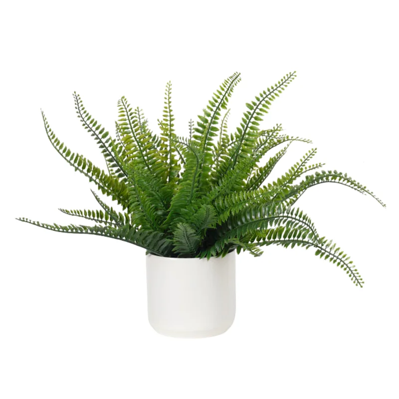 Faux Boston Fern, UV Outdoor, 14"