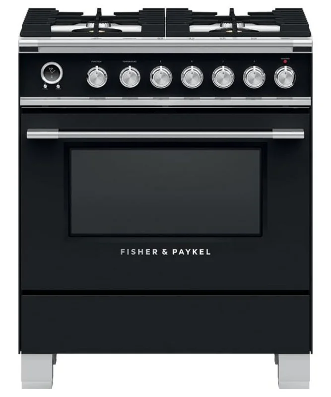 Fisher Paykel - 3.5 cu. ft Dual Fuel Range in Black - OR30SCG6B1 Black