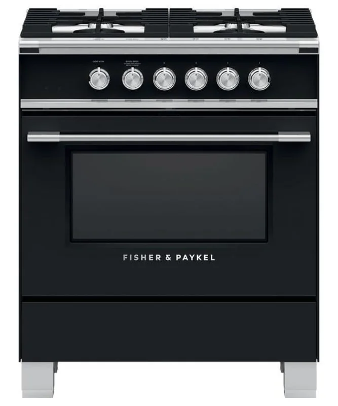 Fisher Paykel - 3.5 cu. ft Gas Range in Black - OR30SCG4B1 Black
