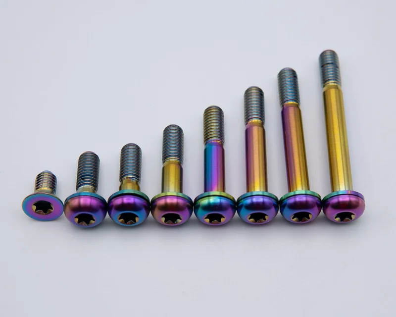 Flat Mount Caliper Bolts - Titanium Rainbow