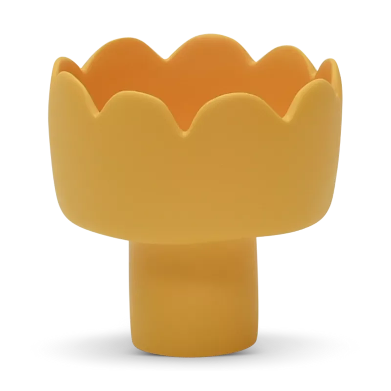 Fleur Small Footed Bowl, Lemon Yellow