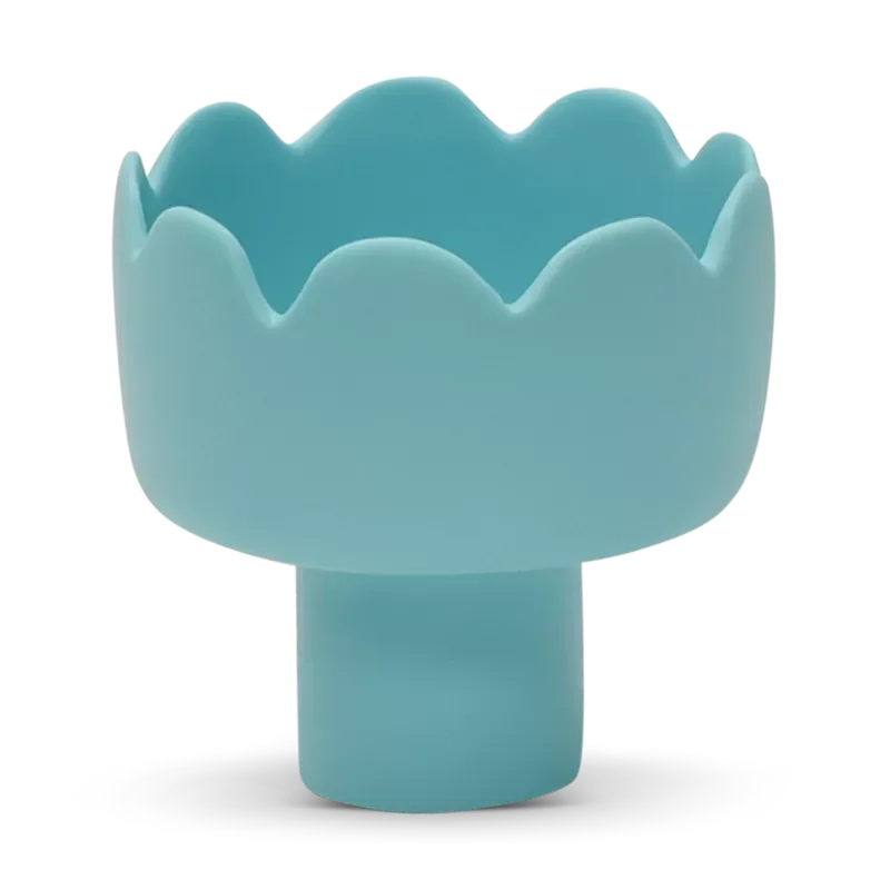 Fleur Small Footed Bowl, Turquoise