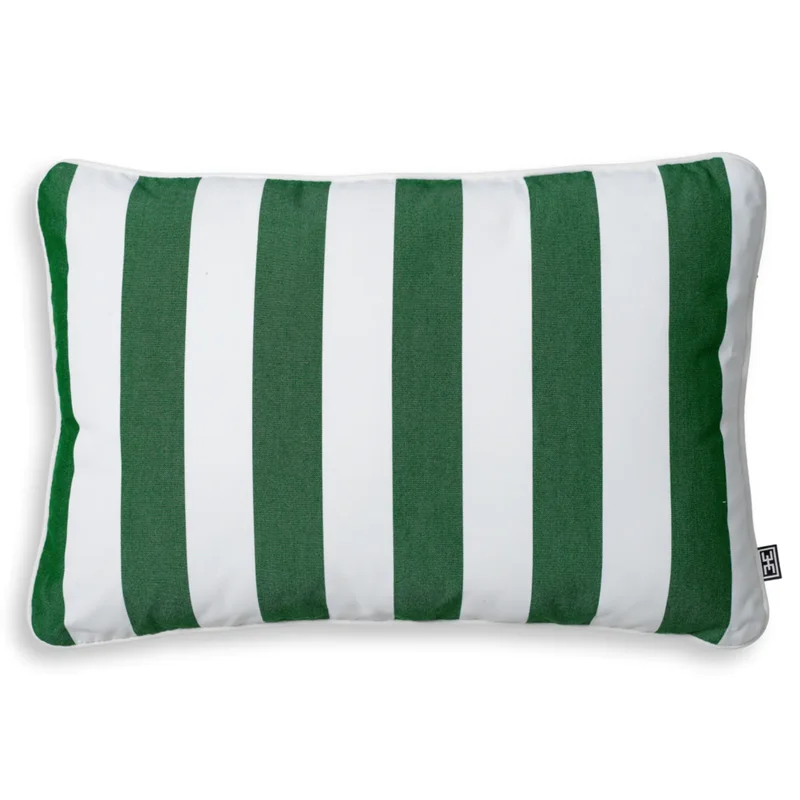 Florent Lumbar Outdoor Cushion - Green, 23.62 x 15.75