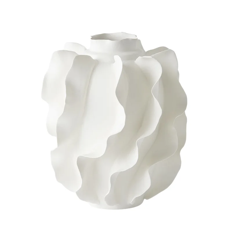 Folios Vase, Matte White, 11.75" H
