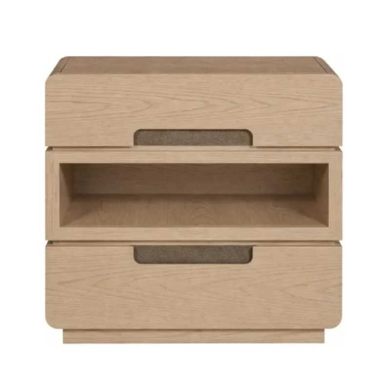 Form Two Drawer Nightstand, Wheat Finish, 30"W