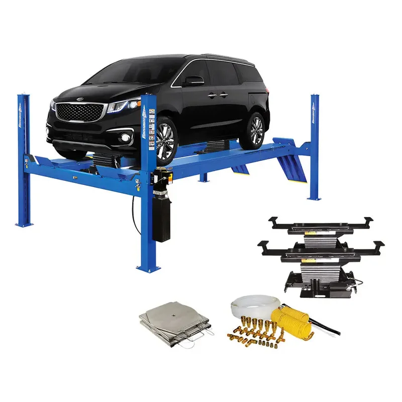 Forward Lift CRA14 14K Alignment Four-Post Lift Bundle, Closed Front Blue