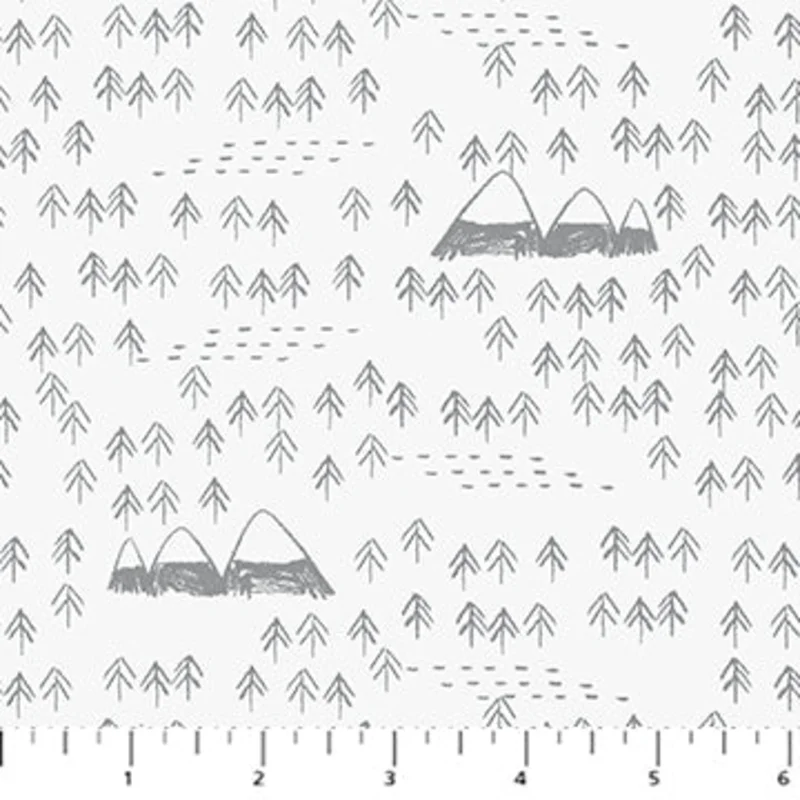 FOSSIL FOLKS: Trees-White (1/4 Yard)