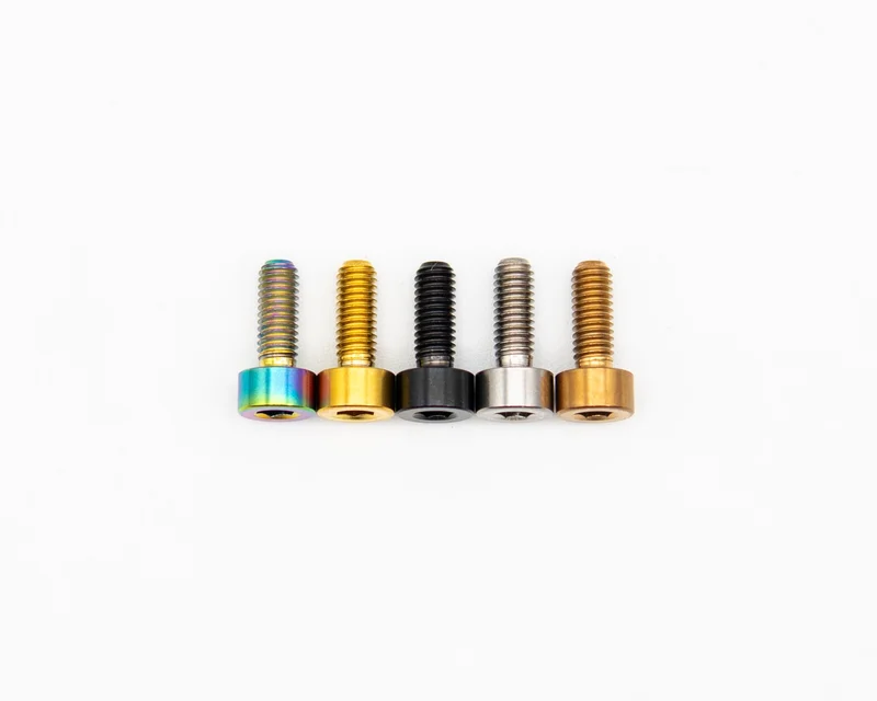 Fox Fork Cable Clamp Titanium Bolt Rainbow Oil Slick