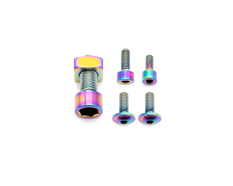 Fox Fork Titanium Bolt Kit Rainbow Oil Slick