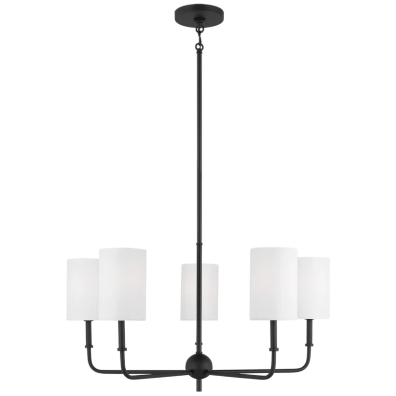 Foxdale Five Light Chandelier, Midnight Black