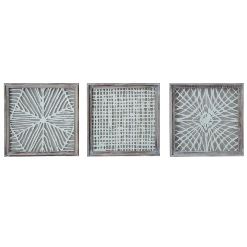 Framed Handmade Paper Wall Decor, 19.5", 3 Assorted Styles