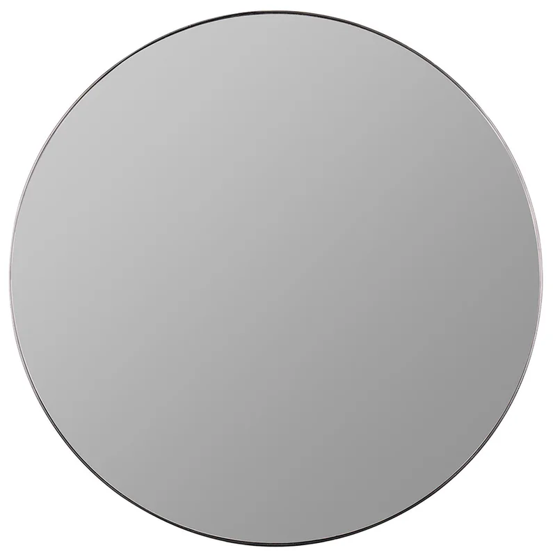 Franco Round Black Wall Mirror, 34"