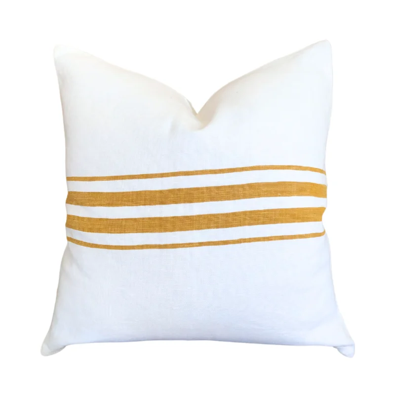 Frenchie Stripe Light - Ochre, 22" x 22"