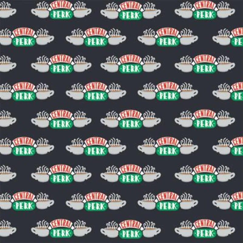 Friends: Central Perk in Black (1/4 Yard)