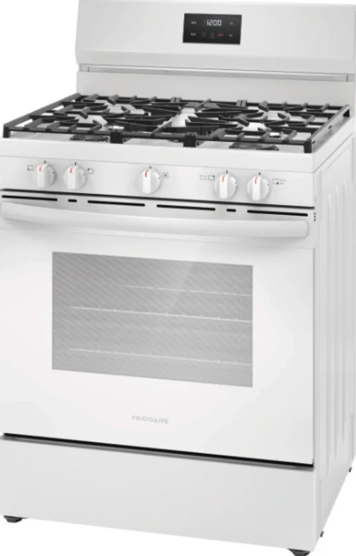 Frigidaire - 30 Inch 5.1 cu. ft Gas Range in White - FCRG3052BW White