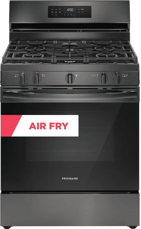 Frigidaire - 5.1 cu. ft Gas Range in Black Stainless - FCRG3083AD Black Stainless