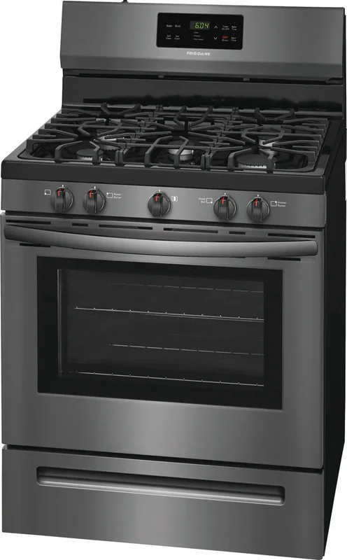 Frigidaire - 5 cu. ft Gas Range in Black Stainless - FFGF3054TD Black Stainless