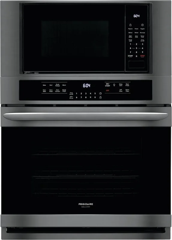 Frigidaire Gallery - 6.7 cu. ft Combination Wall Oven in Black Stainless Steel - FGMC3066UD Black Stainless