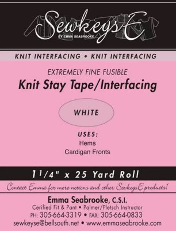FUSIBLE KNIT STAY TAPE 1.25 White