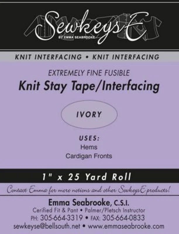 FUSIBLE KNIT STAY TAPE 1IN Ivory