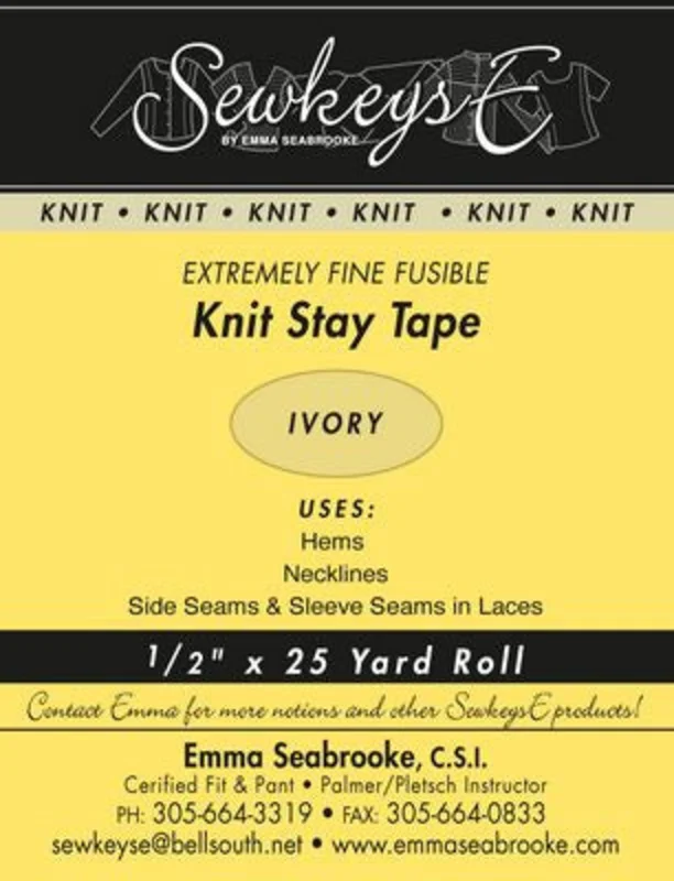 FUSIBLE KNIT STAY TAPE .5IN Ivory