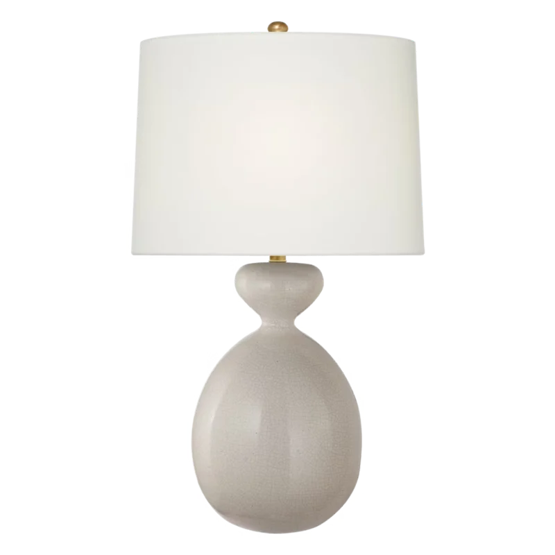 Gannet Table Lamp, Bone Craquelure, 29.25"H
