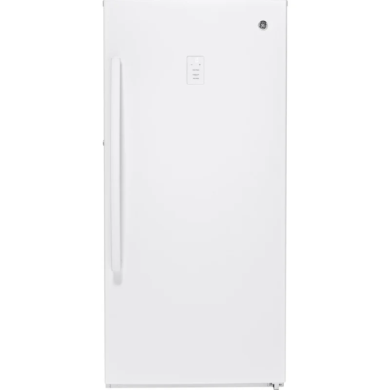 GE - 14.1 cu. Ft Upright Freezer in White - FUF14DLRWW White