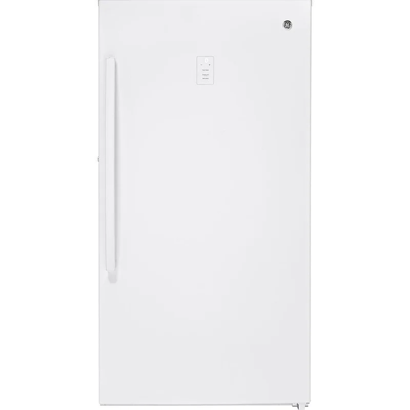 GE - 17.3 cu. Ft Upright Freezer in White - FUF17SMRWW White