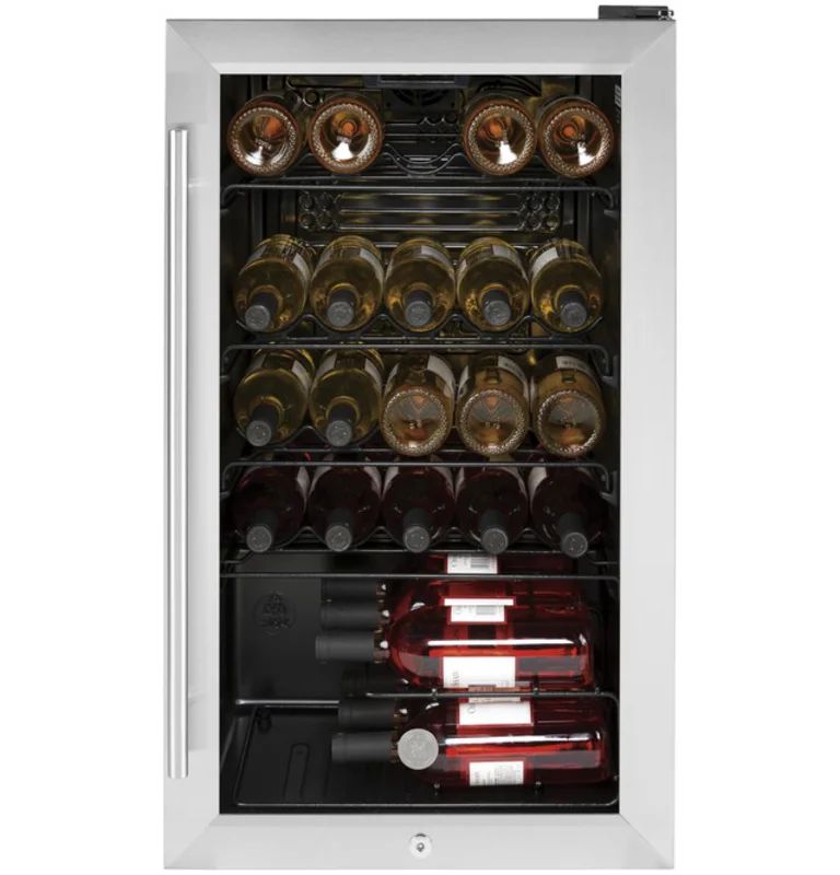 GE - 19 Inch 4.1 cu. ft Wine Fridge Refrigerator in Stainless - GWS04HAESS Stainless